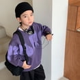thumbnail image 2 of Sudaderas con capucha para niños, camisetas de algodón, prendas de vestir exteriores, primavera y otoño, morado, regalo de Navidad para niños, ropa deportiva para niños 2024, 2 of 5