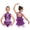Purple, variant on Kids Competition Wear Rhinestone Plume Latin Dance Dress Competitions Gymnastics Mock Neck Apparel Pink 6