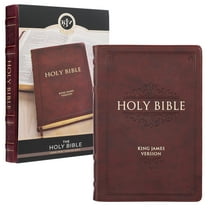 KJV Holy Bible, Thinline Large Print Faux Leather Red Letter Edition Thumb Index & Ribbon Marker, King James Version, Burgundy