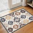 thumbnail image 6 of Washable Vintage Kitchen Mat 31"x20" Non Slip Soft Plush Low Profile Kitchen Rug, Distressed Medallion Oriental Style Sink Mat for Laundry Room Bedroom Office, 6 of 6