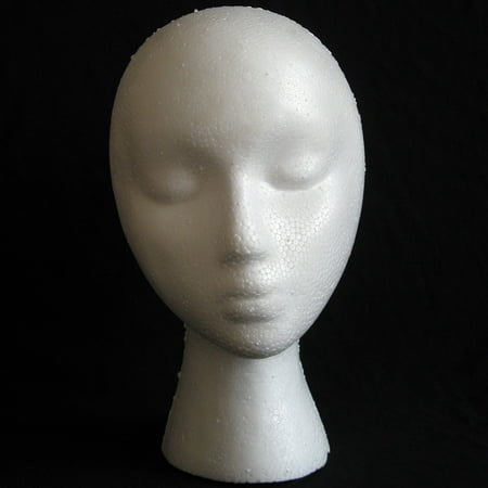 Styrofoam Foam Mannequin Female Head Model Dummy Wig Glasses Hat Display Stand