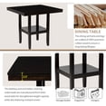 thumbnail image 5 of 5-Piece Wooden Counter Height Dining Set with Padded Chairs and Storage Shelving, Espresso, 5 of 10