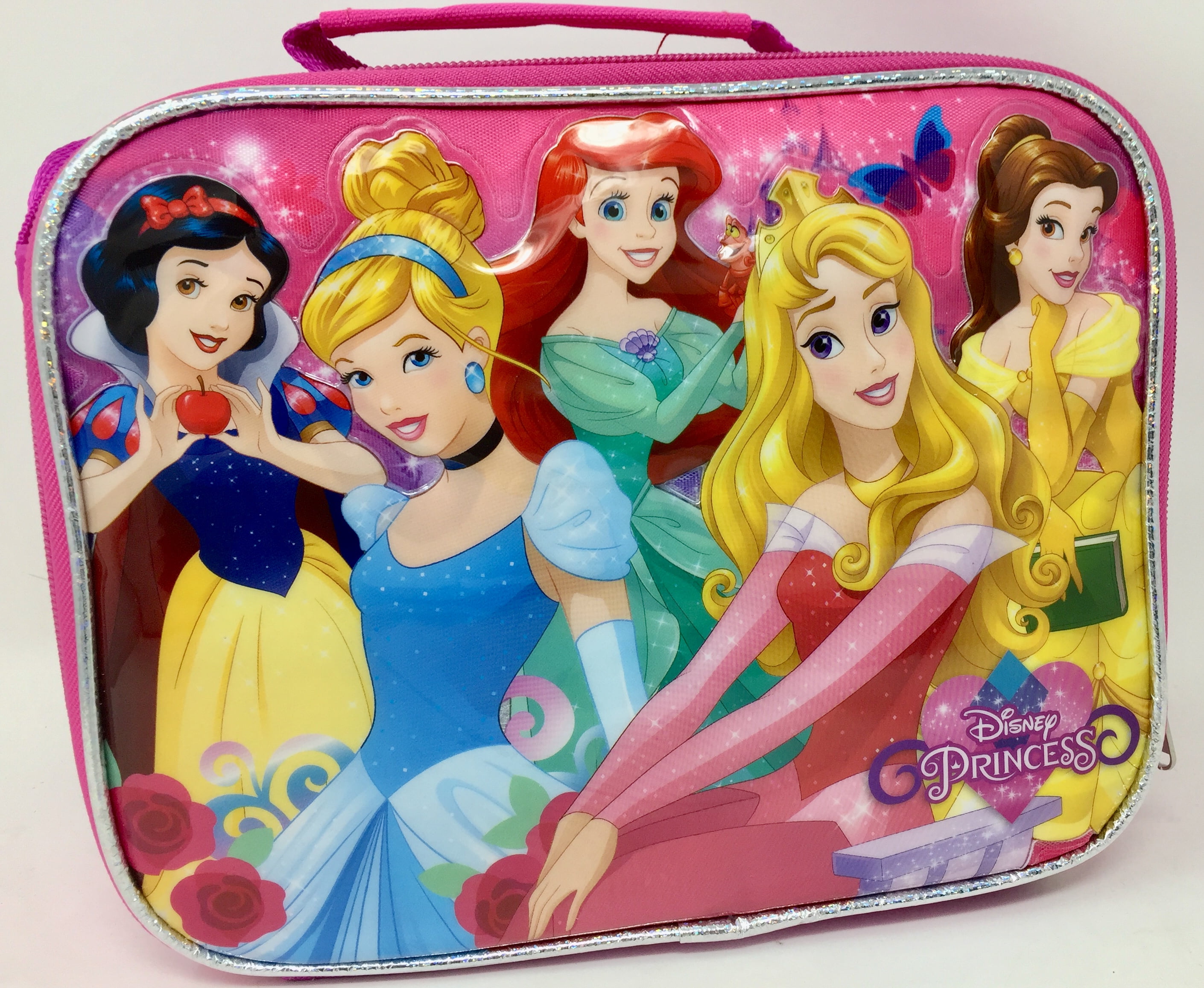 Disney Princess Lunch Box Soft Sided Insulated Cooler Bag Cinderella & Rapunzel 