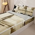 thumbnail image 3 of jejeloiu Brown Black Artwork Zipper Twin Comforter Sets with Fitted Sheet and 2 Pillowcases Kids,Abstract Geometric Pattern Zipper Bedding Set,Reversible,4 Pieces, 3 of 7
