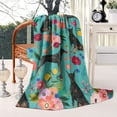 thumbnail image 2 of Doberman Dog Pattern with Pioneer Flower Blanket,Comfortable Soft Lamb Wool Throw Blanket,All Season,Warm Lightweight Blankets for Sofa Bed Couch Living Room Chair,60"x80", 2 of 4