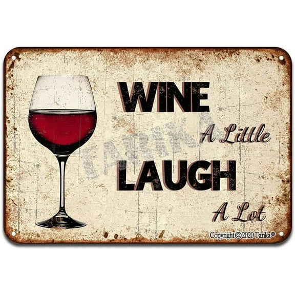 Wine A Little Laugh A Lot Iron Poster Painting Tin Sign Vintage Wall Decor for Cafe Bar Pub Home Beer Decoration Crafts