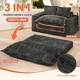 thumbnail image 4 of Centilab Convertible Sofa Bed, Loveseat Sleeper Sofa, 3 in 1 Folding Couch Bed with 2 Pillows, Pull Out Floor Couch for Living Room Bedroom Lounge, Black, 4 of 9
