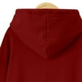 thumbnail image 7 of LEAVINGSUO Womens Tops Womens Plus Size Clearance $5 Women's Color Long Velvet Loose Casual Long Sleeved Hooded Tops Wine L, 7 of 7