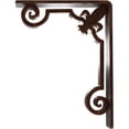 thumbnail image 4 of Ekena Millwork 2"W x 5 1/2"D x 8"H Fleur De Lis Wrought Iron Bracket, (Triple center brace), Antiqued Copper, 4 of 8