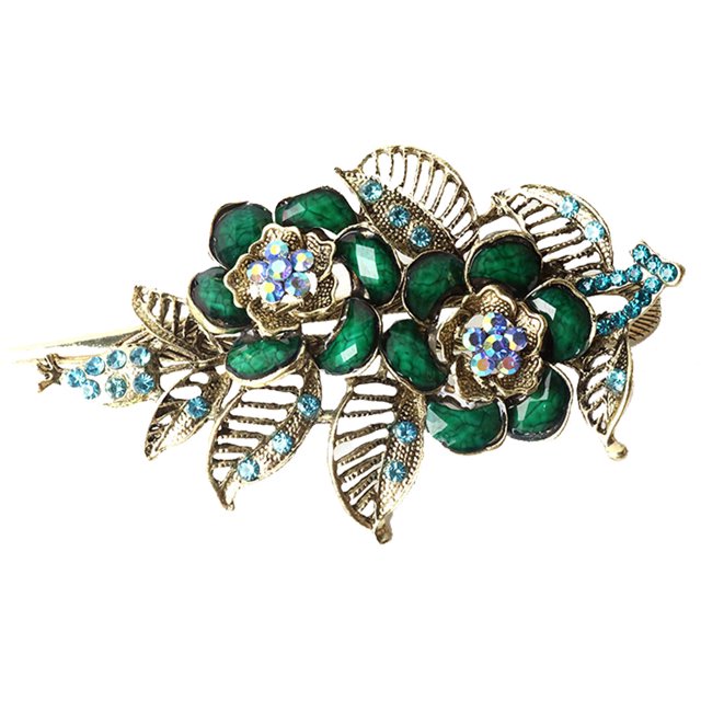 Dinheiro Vintage Rosa Flor Estilo Rhinestone Clip De Pelo Retro Horquilla Accesorios Para El Cabello Para Mujeres Niñas