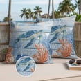 thumbnail image 2 of Sea Corals Turtle Outdoor Pillow Covers Pack of 2 Summer Beach Sea Stars Blue Wood Grain Waterproof Throw Pillow Covers Decorative Cushion Cases for Patio Garden Tent Balcony Couch 24x24 inch, 2 of 9