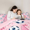 thumbnail image 4 of Manfei Pink 3D ABC Print A Full Size Comforter Sets,Cute Coquette Bow Bedding Comforter Set,Pink Reversible,3 Pieces,1 Comforter and 2 Pillowcases, 4 of 7
