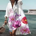 thumbnail image 2 of Vestido de manga larga con cuello en V para mujer Vestido con estampado floral Camisa irregular Vestido largo Odeerbi ODB112987, 2 of 9