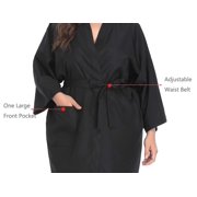 Perfehair Salon Client Gown Robes Cape, Hair Salon Smock for Clients, Kimono Style, Black