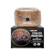 Organic Sterilized Hydrated Grain Bag w/Self-Healing Injection Port | Sterile Mushroom Spawn Bags w/ 0.2 Micron Filter Patch | USDA Certified Organic