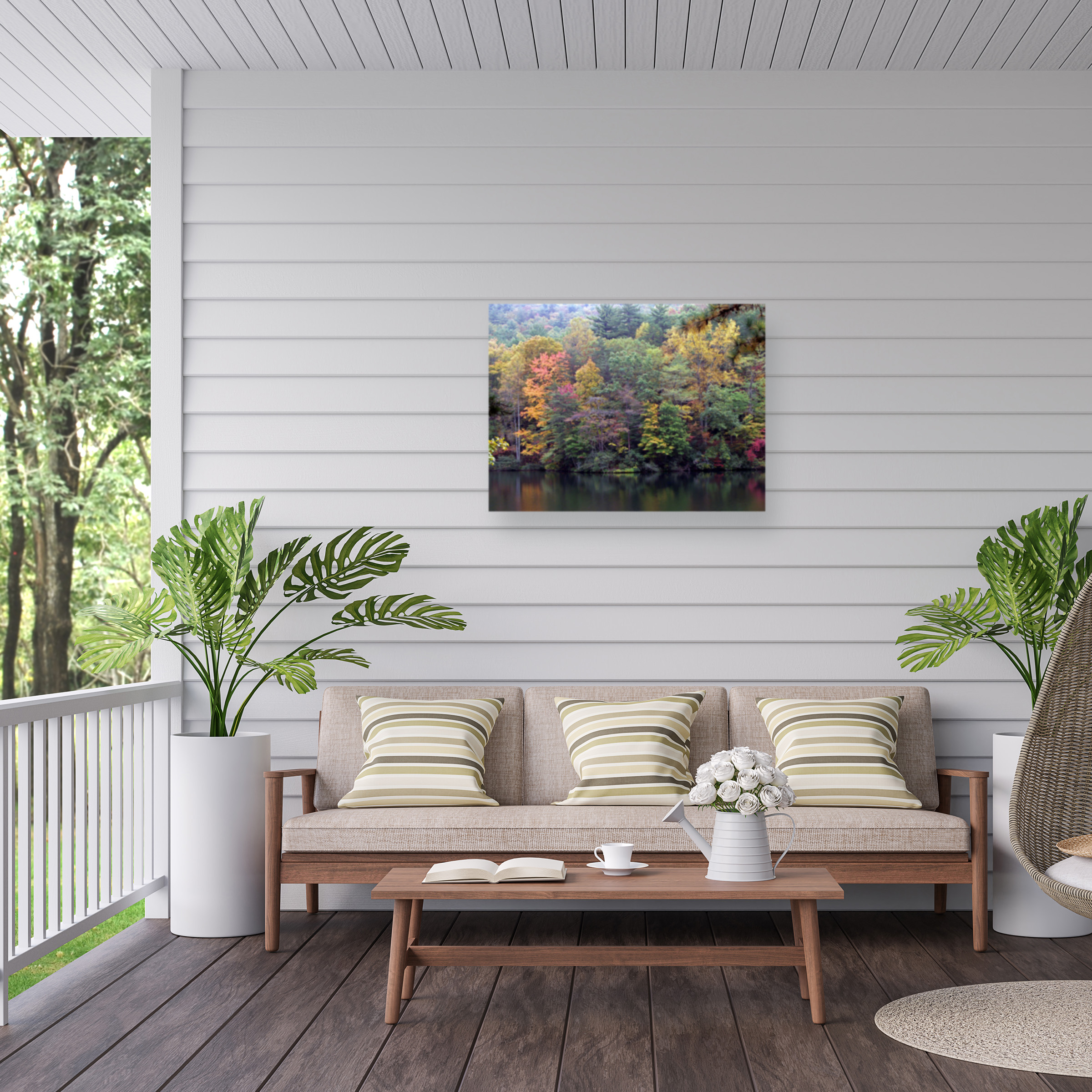 J.D. Mcfarlan 'Painted Hillside' Outdoor Canvas 18x24