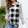 thumbnail image 4 of Puntoco Mujer Moda Casual Manga Larga Cómodo Lattice Stripe Sudadera tops Blusa Puntoco Puntoco-3792, 4 of 5