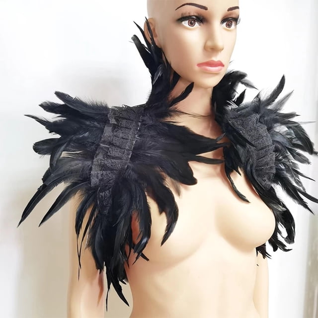 Capa elegante para el hombro, Poncho de cuello para niñas Mantón cogimiento de hombros de plumas para mujeres cómodas para regalo Fiesta Hugo capa del mantón de las mujeres