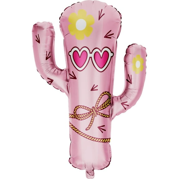 Cowgirl Boots and Bows 35-inch Cactus Shaped Foil Balloon