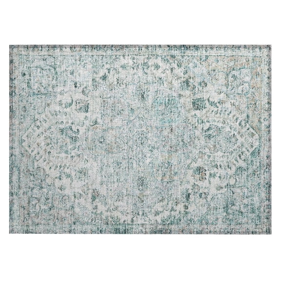 Dalyn Rugs Machine Washable Indoor/Outdoor Chantille ACN2138 Teal 1'8" x 2'6" Rug