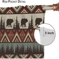 thumbnail image 6 of Bear Curtains Rustic Style Wildlife Bear Forest Tree Silhouettes Red Brown Vintage Farmhouse Art Print for Bedroom Living Room Bathroom Decor Rod Pocket Blackout Window Drape 42x63in, 6 of 6
