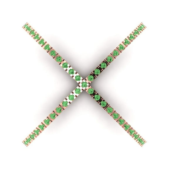 0.245 ctw Statement Anniversary Ring for Women | Round Cut Simulated Green Diamond | Hyperallergenic Solid 18K Rose Gold