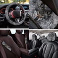 thumbnail image 4 of Qpednta Fashion Wolf Car Seat Covers Set 14 Pack with Steering Wheel Cover Auto Seat Belt Cover Head Rest Protector Center Console Cover Car Accessories Universal for Auto Truck Van SUV, 4 of 6