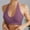 Purple, variant on BXJX Womens Sports Bra Breathable Adjustable Back Wicking V-Shaped Cup Bras Yoga Purple Size L