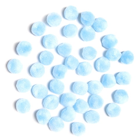 Acrylic Pom Poms - Baby Blue - 1 Inch - 40 Pieces
