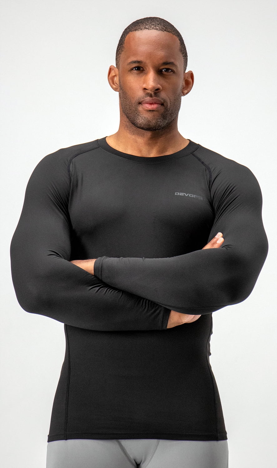 DEVOPS 2 Pack Men's Thermal Long Sleeve Compression Shirts 
