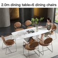 thumbnail image 1 of Dining Table Rectangular Kitchen Chair Combination Minimalist Brown Glass Kitchen Hotel Mesa De Jantar Restaurant Furniture My Lux Decor Round, 1 of 12