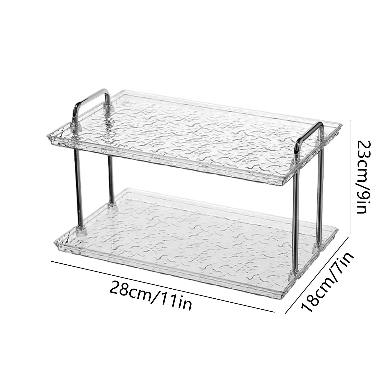 2-Tier Transparent Bathroom Kitchen Organizer, Organizer Shelf for Storage, Under Sink Organizers Vanity Rack for Countertops, Cosmetics, and Dressers