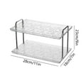 thumbnail image 3 of 2-Tier Clear Plastic Bathroom Counter Organizer | Stackable Vanity Storage Rack for Cosmetics | 11x9x7 Inches White or Black Countertop Shelf, 3 of 6