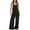 Black, variant on XWSHYW Womens Jumpsuits Plus Size Sleeveless Solid Color Jumpsuit Leisure Loose Fit Comfort Waist Long Rompers
