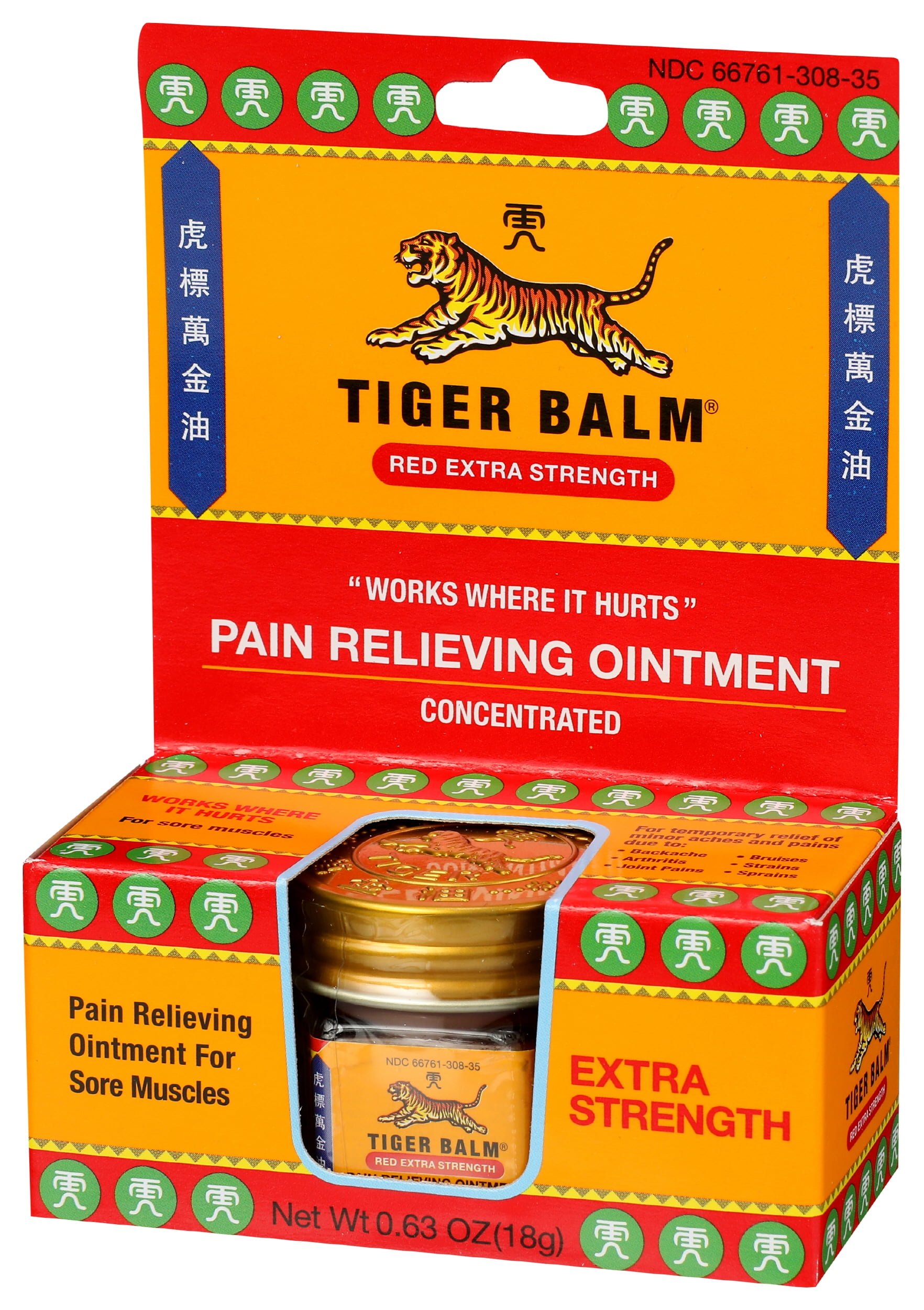 Pack of 6, Tiger Balm Extra Strength Ointment for Arthritis & Joint Pain, 0.63 oz