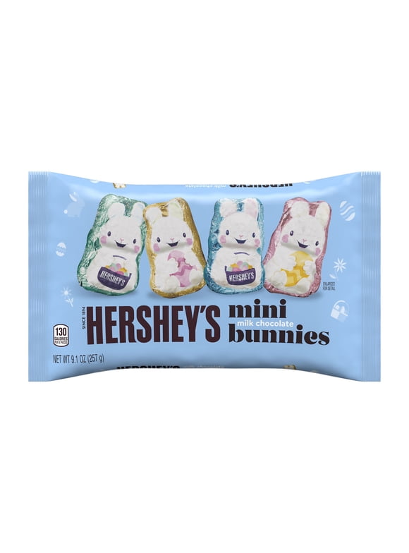 Hershey's Milk Chocolate Mini Bunnies Easter Candy, Bag 9.1 oz