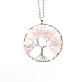 thumbnail image 1 of Granjero Gordo Collar con colgante de árbol de la vida, accesorios hechos a mano, collar de cristal de piedra natural (rosa, cadena), 1 of 4