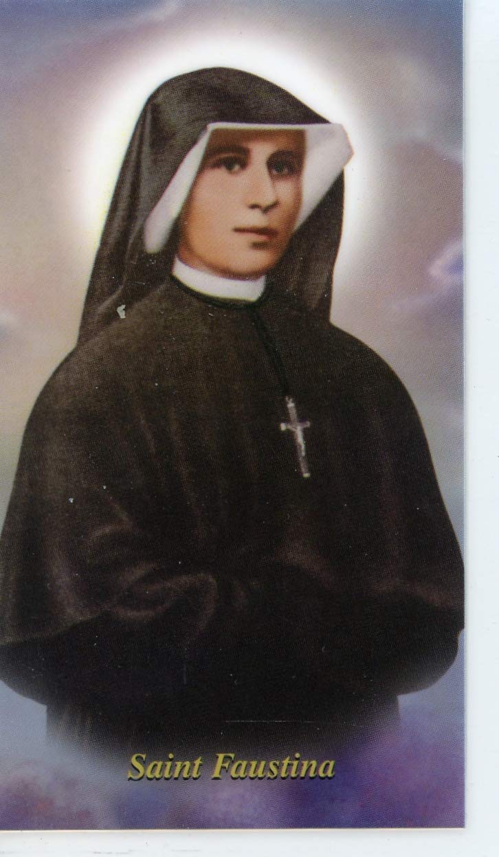 Prayer to St. Faustina holy card laminated Pack of 25