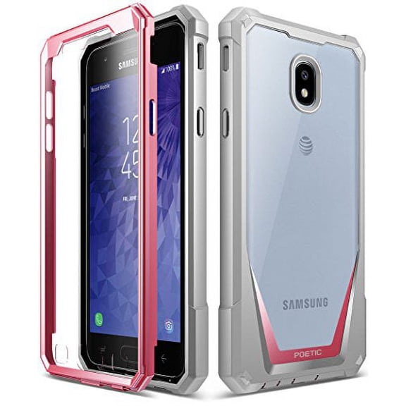 Galaxy J3 2018 Rugged Case, Poetic Guardian Heavy Duty Case with [Built-in-Screen Protector] for Samsung Galaxy J3 2018/J3 Star/J3 Orbit/J3 V 3rd Gen/J3 Achieve/Express Prime 3/Amp Prime 3 - Pink
