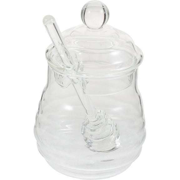 PBPBOX Airtight Honey Jar With Dipper Stick Glass 1 Set For Home Kitchen Use