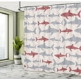 thumbnail image 4 of Ambesonne Sea Animals Shower Curtain, Aquatic Animal Maritime, 69"Wx75"L, Pale Maroon, 4 of 4