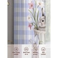 thumbnail image 6 of Spring Easter Sheer Curtains 108 Inch Length 2 Panels for Living Room, Bunny Botanical Flowers Leaves Purple Check Voile Kitchen Curtain Set, Luxury Privacy Drapes Window Treatment for Bedroom, 6 of 7
