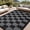 Black and Gray, variant on Memoryfield Waterproof 8' x 10' Outdoor Rug, Reversible Plastic Straw Rugs, Foldable Modern Geometric Plaid Outside Camping Carpet for Picnic, Backyard, Deck, Black & Brown