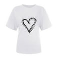 thumbnail image 4 of Zpanxa Valentines Shirts for Women Fashion Crewneck Print Short Sleeve T-Shirt Casual Loose Shirt White B, 4 of 6