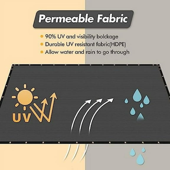 G3C24201LCisvio 8'X25' Privacy Screen Fence 96% Blockage Heavy Duty Protective Covering Mesh Fencing for Outdoor Patio Lawn Garden Balcony Dark Grey