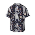 thumbnail image 4 of Balery Sloths Dancing Men's Casual Button Down Shirt Short Sleeve Textured Summer Cuban Beach Shirts-Small, 4 of 7