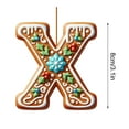 thumbnail image 3 of Harlier Gingerbread Alphabet Ornaments for Christmas Tree, 26 Initial Candy Cane Letter Pendant with Berries Pattern, Mini Monogram Hanging Decorations for Party Gifts DIY Decor, 3 of 6