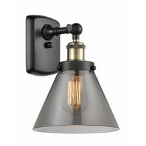 916-1W-BAB-G43-Innovations Lighting-Cone - 1 Light Wall Sconce In Industrial Style-13 Inches Tall and 8 Inches Wide-Black Antique Brass Finish-Light