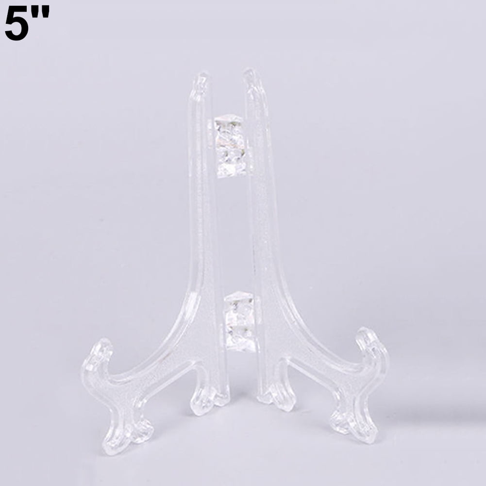 Clear Display Easel Stand Plate Bowl Picture Frame Photo Pedestal Holder Useful 