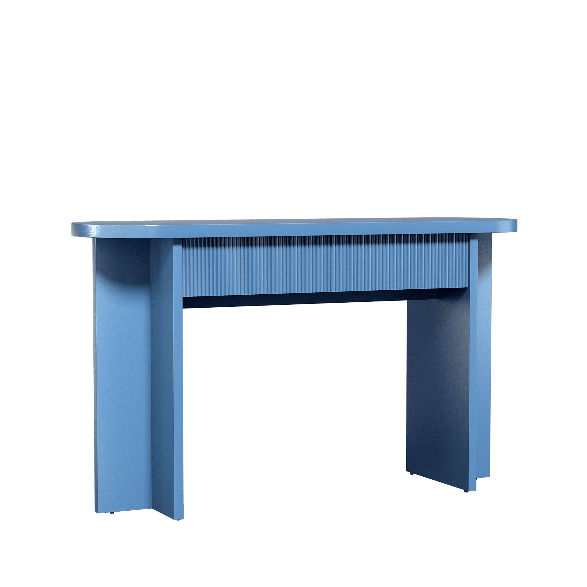 Mintazer 55" Fluted Console Table with 2 Drawers, Modern Entryway Tables with Storage, Sofa Table for Entryway Hallway Living Room, Blue
